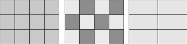 διάταξη πλακιδίων σε κάθετες και οριζόντιες σειρές