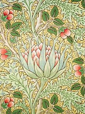 Artichoke wallpaper Morris and Co J H Dearle, βικτωριανή ταπετσαρία