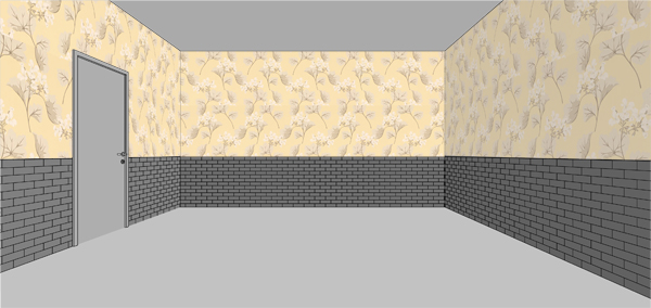 ταπετσαρία και τουβλάκια, διακόσμηση με ταπετσαρία, 