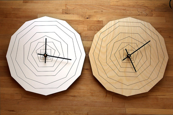 ρολόγια τοίχου, ξύλινο ρολόι τοίχου, πολύγωνο ρολόι