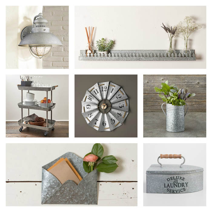 galvanized decor collage