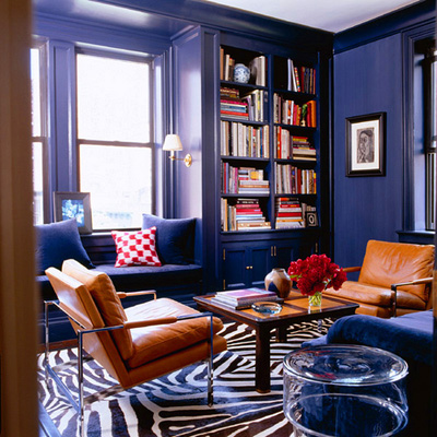 δωματιο με μπλε και πορτικαλι χρωματα