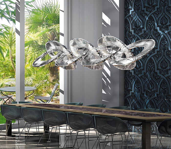 JEWEL 5 chandelier by WINDFALL diningroom Jakarta cut