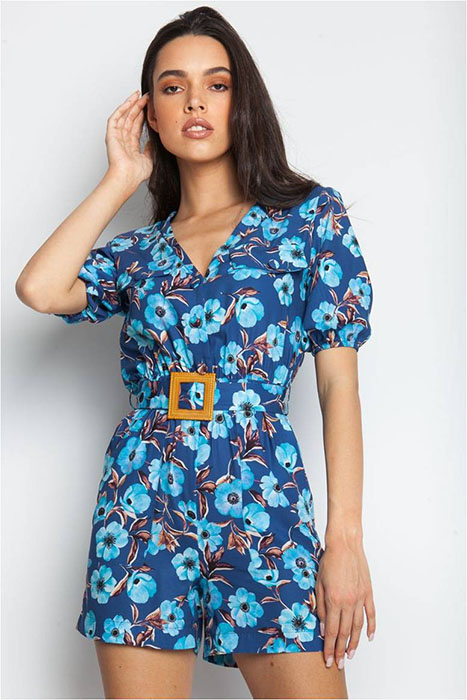 floral short jumpsuit